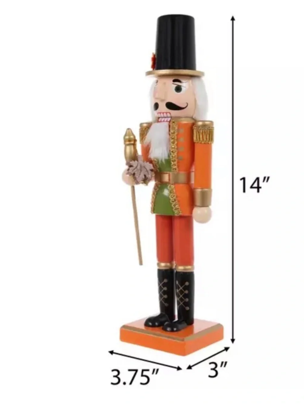 Leaf Scepter Wood Nutcracker Soldier Holiday